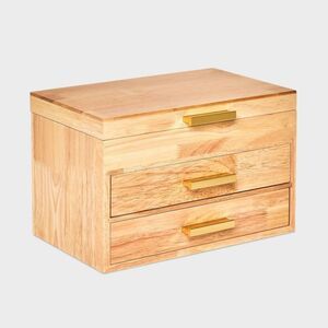 a new day Wooden Jewelry Box with Gold Accents